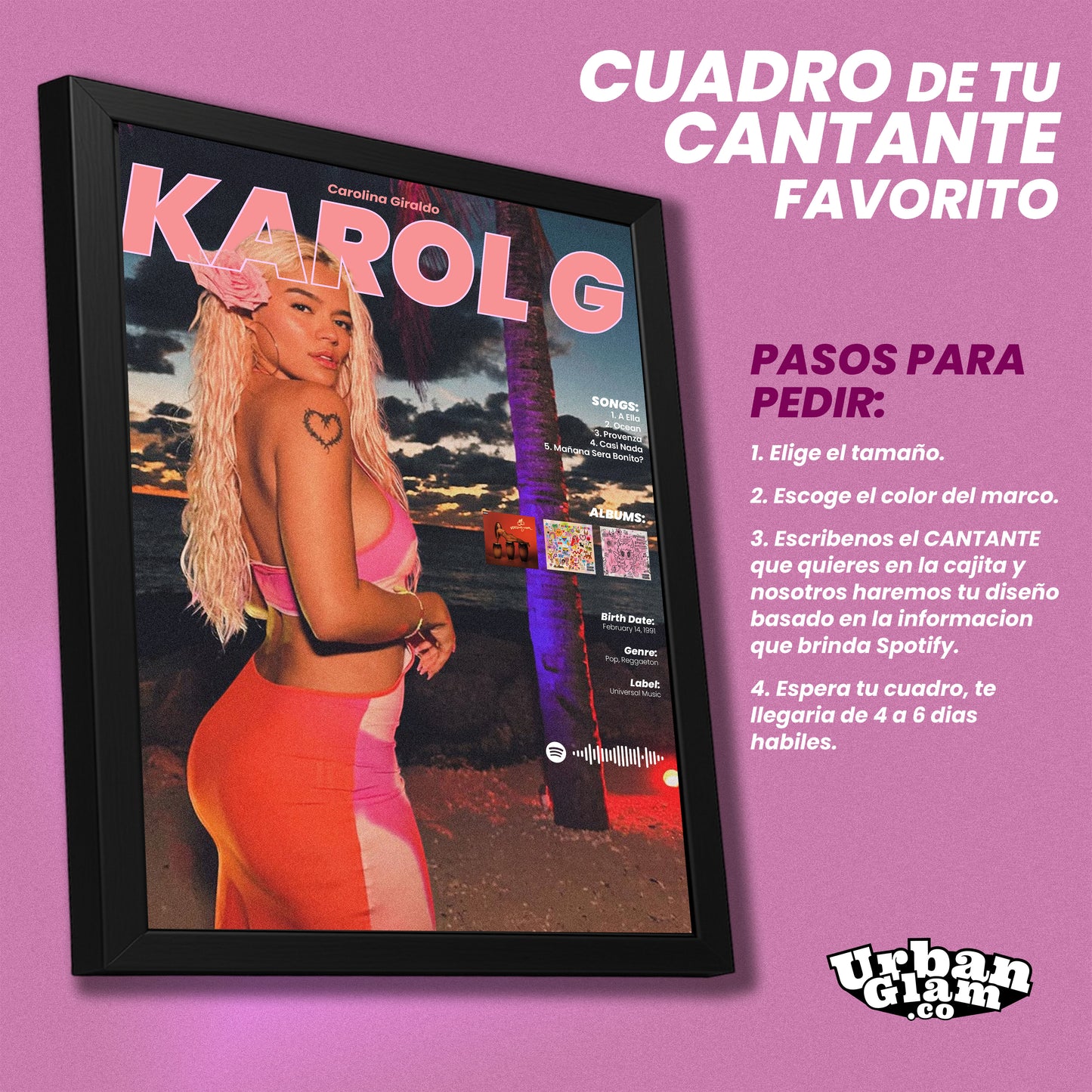 Cuadro de tu CANTANTE Favorito